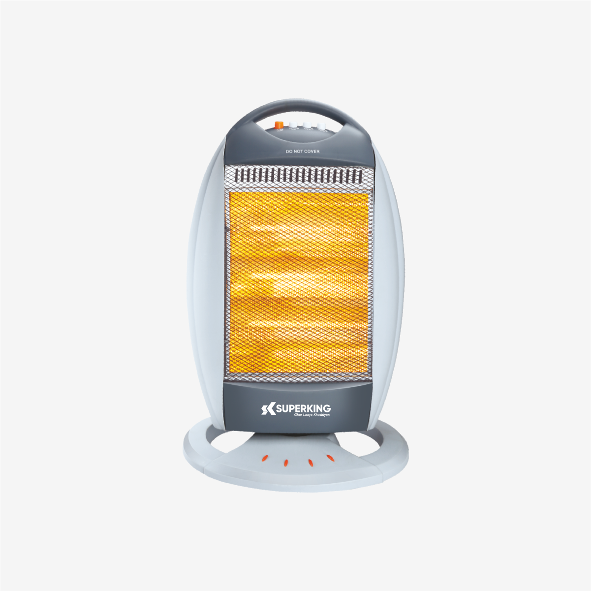 Superking Lawa 2 Rod 2000 Watt Halogen Room Heater With ISI Approved (White & Gray)