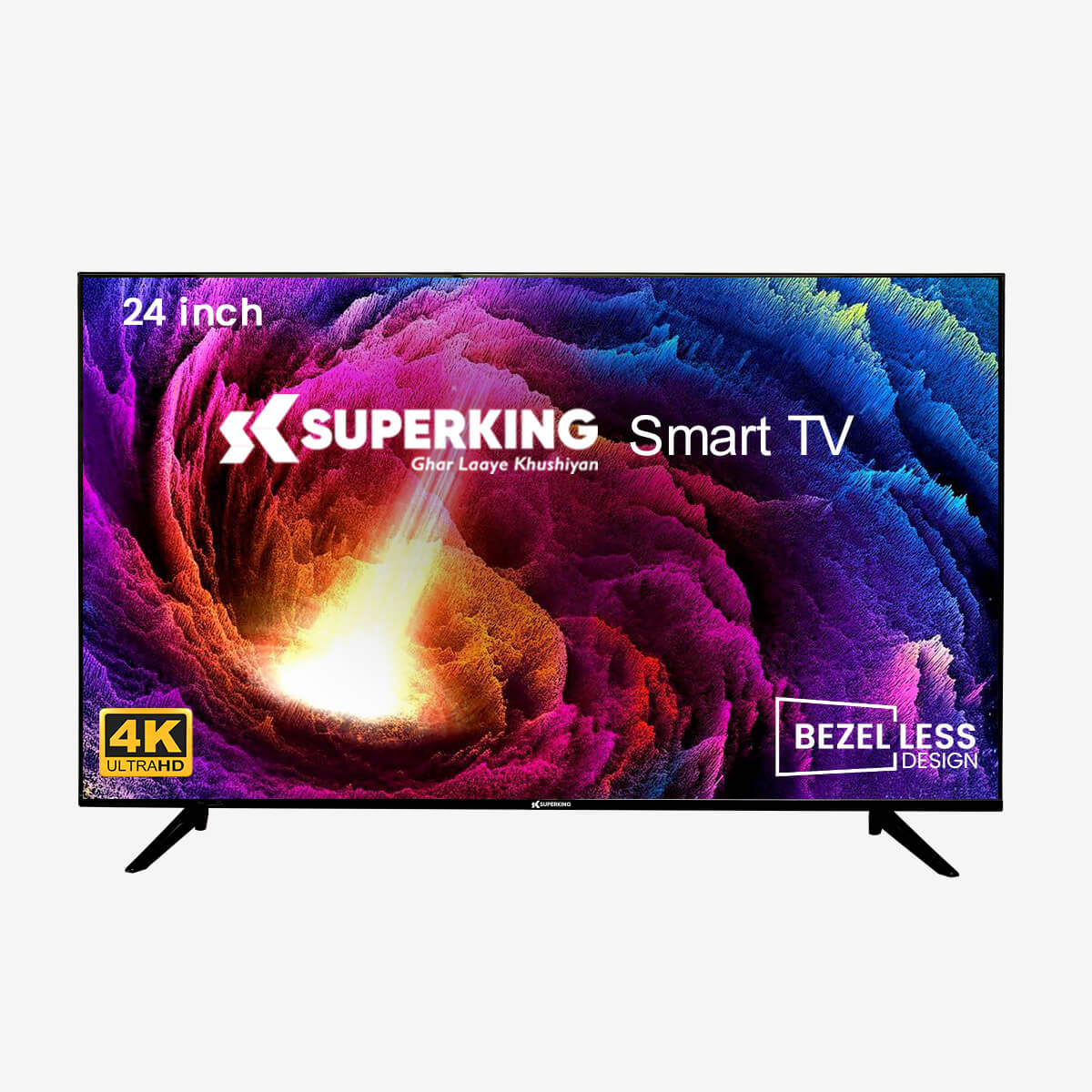 Superking 60 cm (24 inch) Framless HD Smart Led TV with Elegant frame with a bezel-less design.